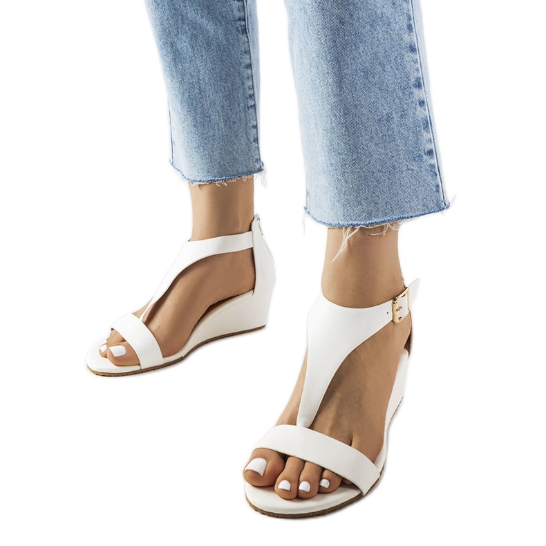 Weiße Keilsandalen von Durepos