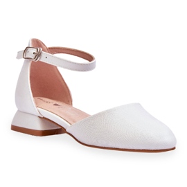 PE1 Kinder-Sandalen mit niedrigem Absatz Hellsilber Nelly weiß