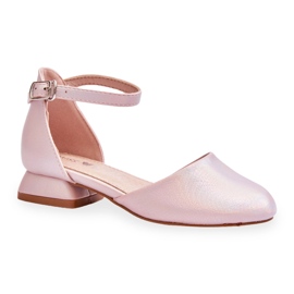 Kindersandalen mit niedrigem Absatz, rosa Nelly