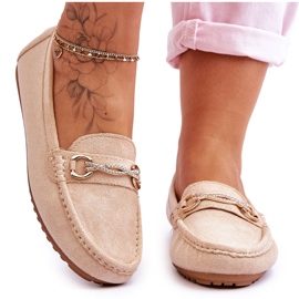 Klassische Wildleder-Loafer mit beigefarbenen Amera-Verzierungen