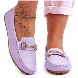 Klassische violette Verona-Leder-Loafer lila