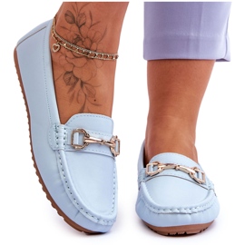 Klassische Leder-Loafer in Hellblau von Verona