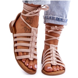 FC3 Damen-Römersandalen aus Wildleder Beige Semper