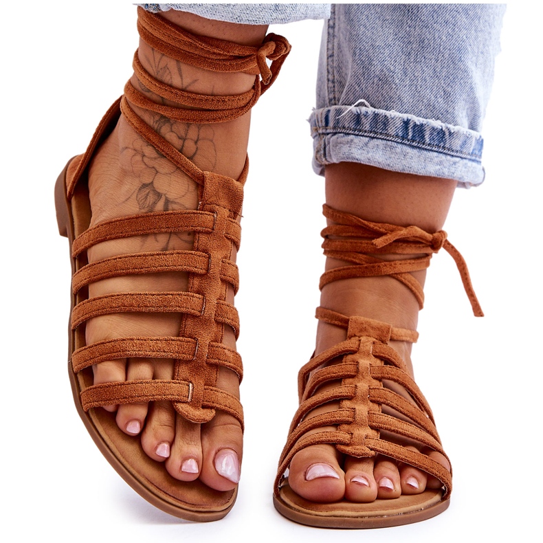 FC3 Römische Wildledersandalen für Damen von Camel Sempre braun