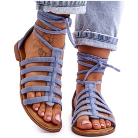 FC3 Römische Wildledersandalen für Damen, Blau, Semper