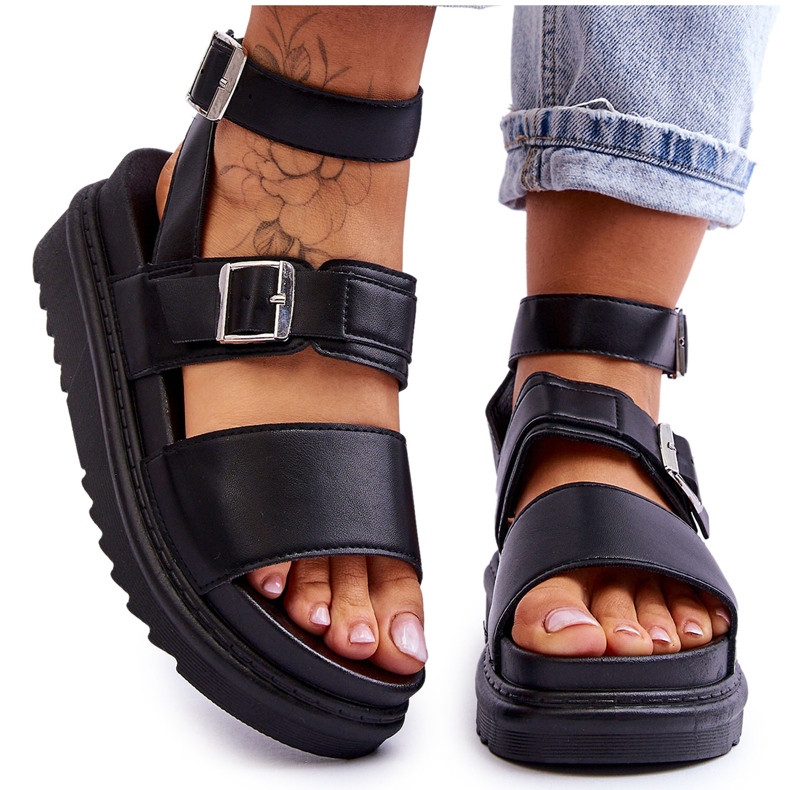 FM1 Damensandalen mit schwarzem Hever-Riemen