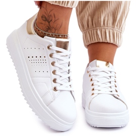 Damen-Sportschuhe Weiß und Gold Seien Sie der Erste!