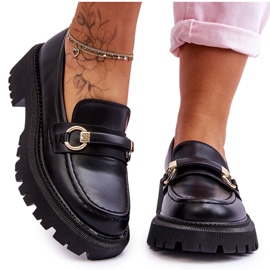 Damen-Loafer auf massivem Plateau Black Calypso schwarz