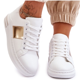 Klassische weiß-goldene Follow-Me-Sportschuhe