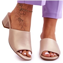 Elegante glatte Hausschuhe Sergio Leone KL317 Beige