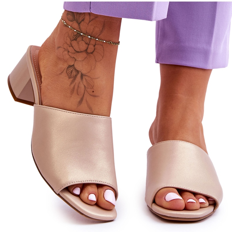 Elegante glatte Hausschuhe Sergio Leone KL317 Beige