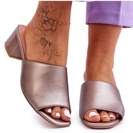 Elegante glatte Hausschuhe Sergio Leone KL317 Dunkelsilber braun