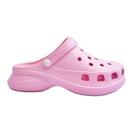 PG2 Schaumstoff-Slides von Crocs auf einer dicken Sohle in Rosa von Katniss