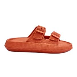 Damen-Sandalen aus Schaumstoff mit Streifen in Orange Sharmen