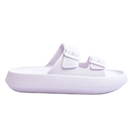 Damen-Schaumhausschuhe mit Streifen in Weiß von Sharmen