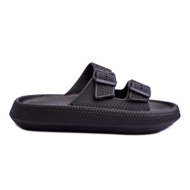 Damen-Schaumhausschuhe mit Streifen in Schwarz von Sharmen