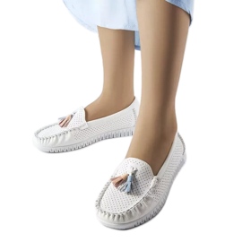 Maryville-Mokassins aus weißem Leder