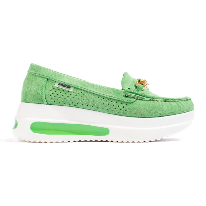 Grüne Shelovet-Slipper für Damen auf der Plattform