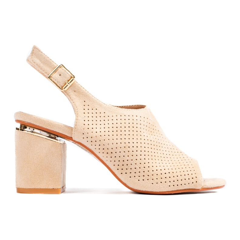 Beige Wildleder-Sandalen mit hohen Absätzen von Vinceza