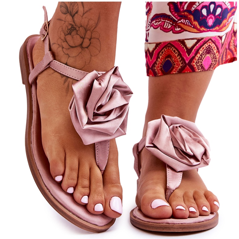Damen-Flip-Flops mit Stoff Rose Nude Carisma rosa