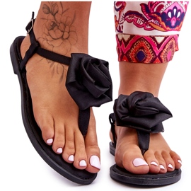 FS1 Damen-Flip-Flops mit Stoff Rose Black Carisma schwarz