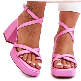 FS1 Modische Heels und Plateausandalen in Hellrosa Secret Rose