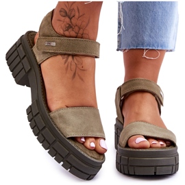 Big Star Wildledersandalen für Damen LL276033 Grün