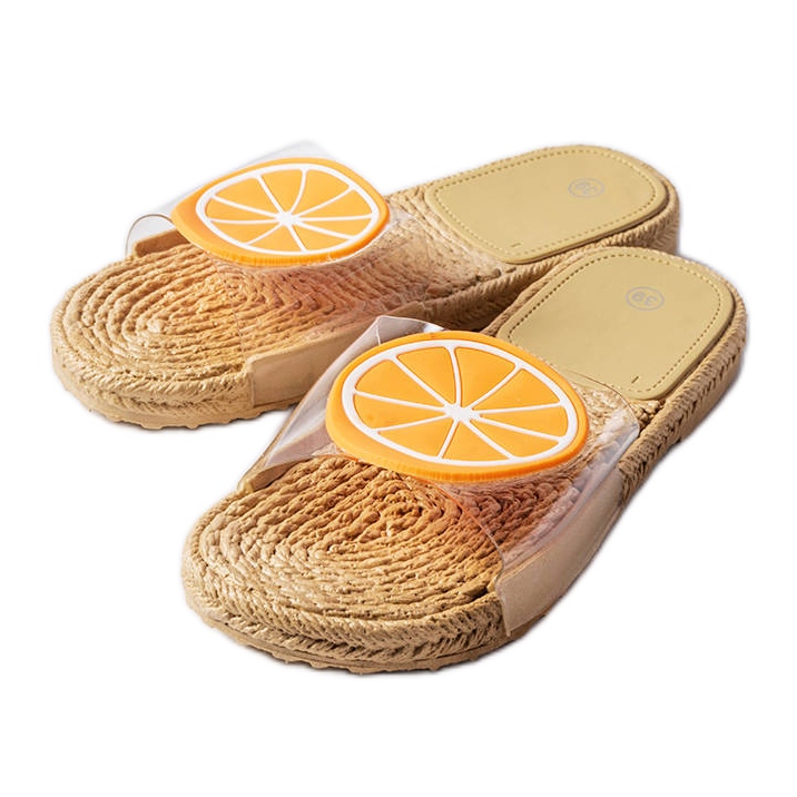 Transparente Hausschuhe mit Foddie-Dekoration farblos