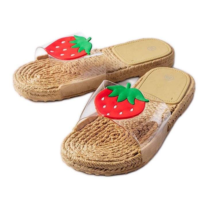 Transparente Hausschuhe mit Foddie-Dekoration farblos