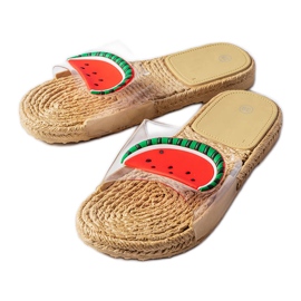 Transparente Hausschuhe mit Foddie-Dekoration farblos