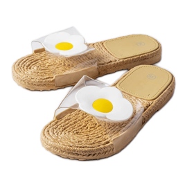 Transparente Hausschuhe mit Foddie-Dekoration farblos