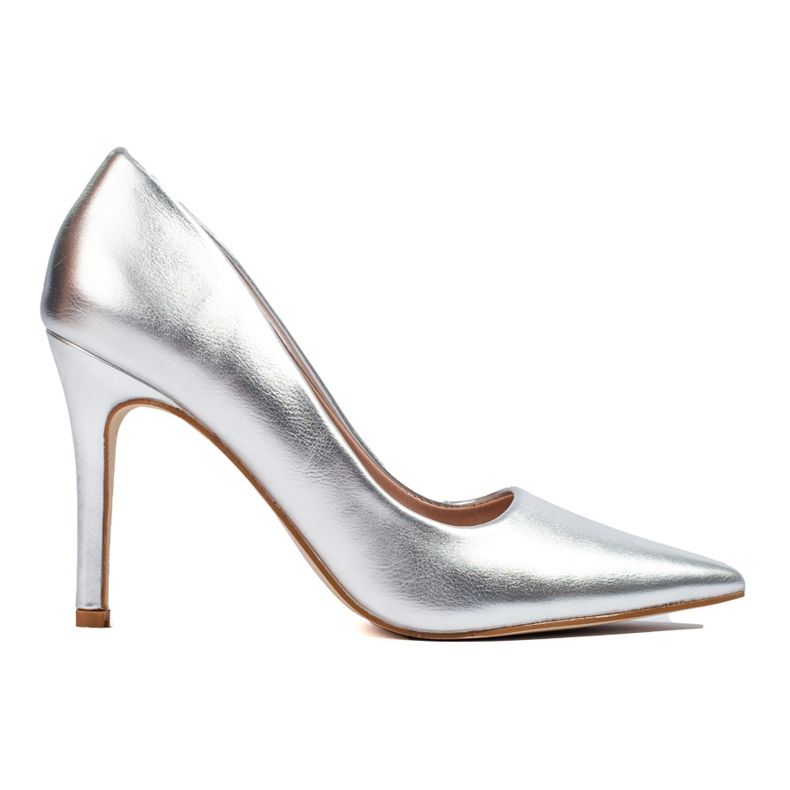 Silberne Damenpumps mit hohem Absatz von Shelovet silber-
