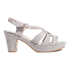 Graue Damen-Sandalen aus Wildleder von Shelovet