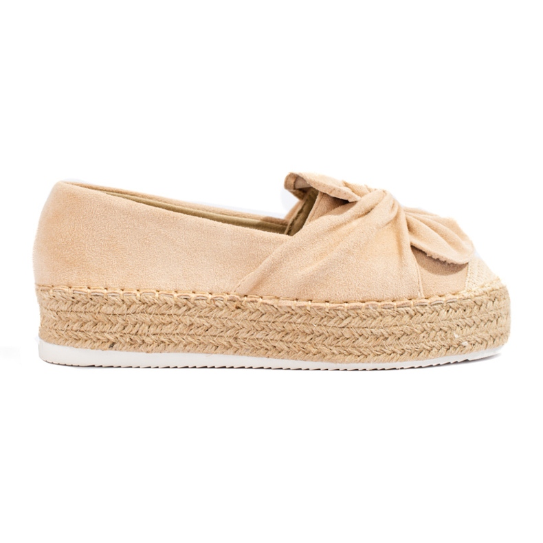 Wildleder-Espadrilles auf der Plattform mit Schleife Shelovet Beige