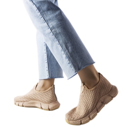 Beige Sport-Slip-On-Sneaker von Obenor