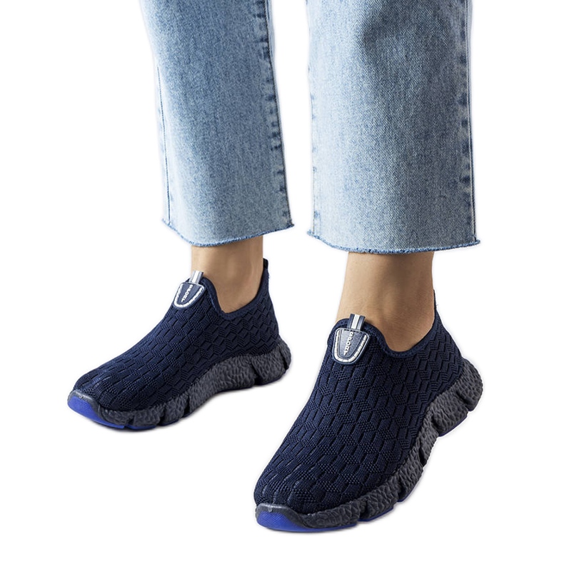 Marineblaue Sport-Slip-On-Sneaker von Obenor