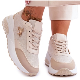 PS1 Glänzende Sportschuhe mit beigem Seneca-Dekor