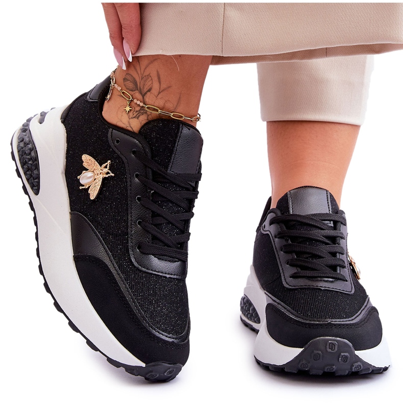 PS1 Glänzende Sportschuhe mit schwarzer Seneca-Dekoration