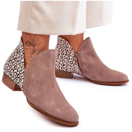 Maciejka Lederstiefel mit Flecken 04091-55 Dunkelbeige