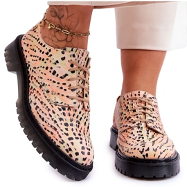 Damen Oxford-Lederschuhe Maciejka 04087-18 Orange-Schwarz