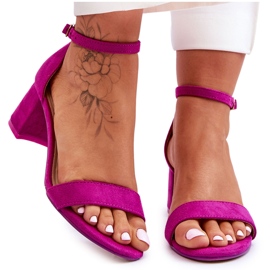 FB1 Lila Quincy Wildledersandalen mit niedrigem Absatz violett