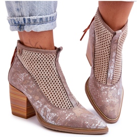 Lederstiefel mit Mesh Maciejka 05842-04 Beige