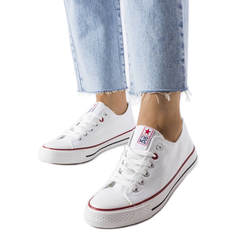 News Catherine-Sneaker aus weißem Stoff