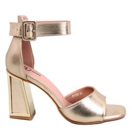Tamara Gold-Sandalen mit geometrischem Absatz golden