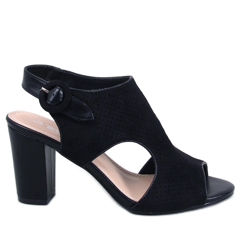Morillo Schwarze, durchbrochene Sandaletten mit Absatz