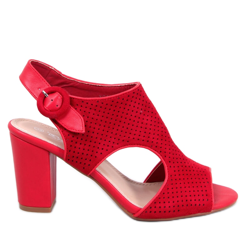 Morillo Rote Sandalen mit durchbrochenem Absatz