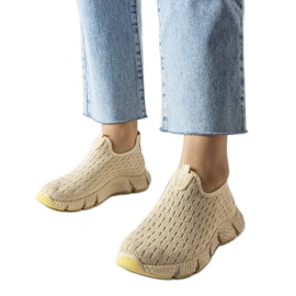 Hellbeige Sport-Slip-On-Sneaker von Obenor