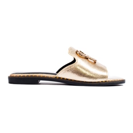 Goldverzierte Shelovet-Slider für Damen golden