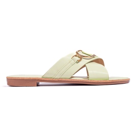 Grüne Shelovet-Hausschuhe für Damen