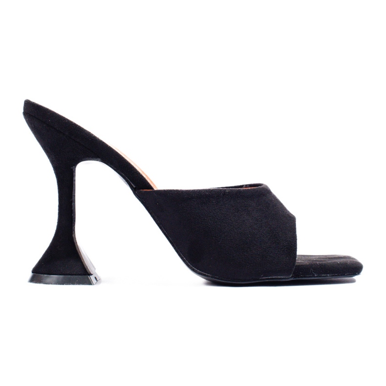 Schwarze Wildleder-Sandalen mit Absatz von Shelovet